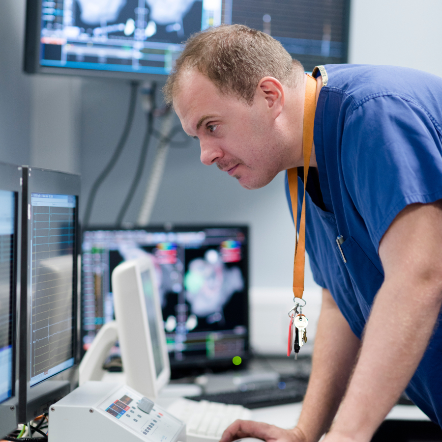 Dr David Gareth Jones in cath lab