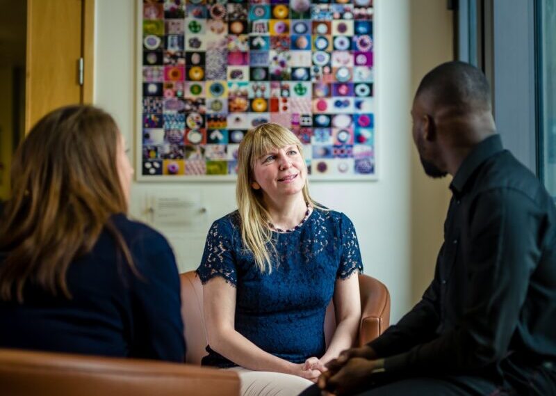Consultant gynaecologist Dr Julia Kopeika speaking with fertility consultants