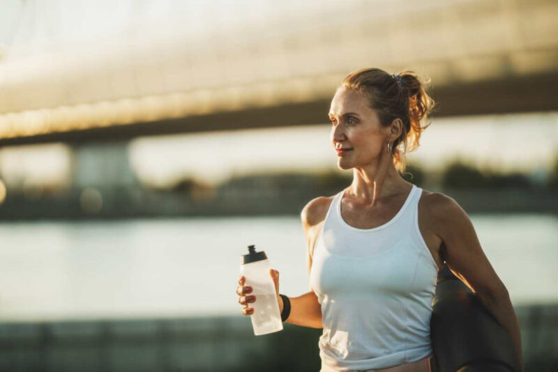 A woman running