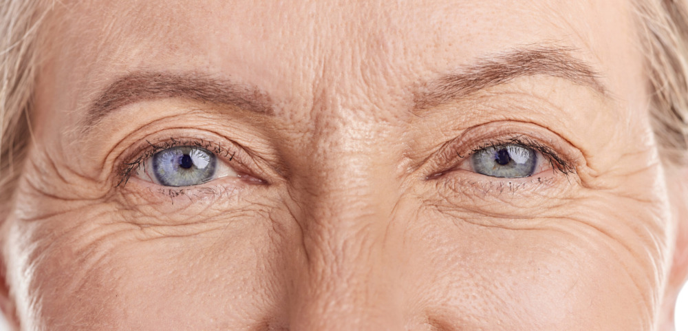 close up of a person's eyes